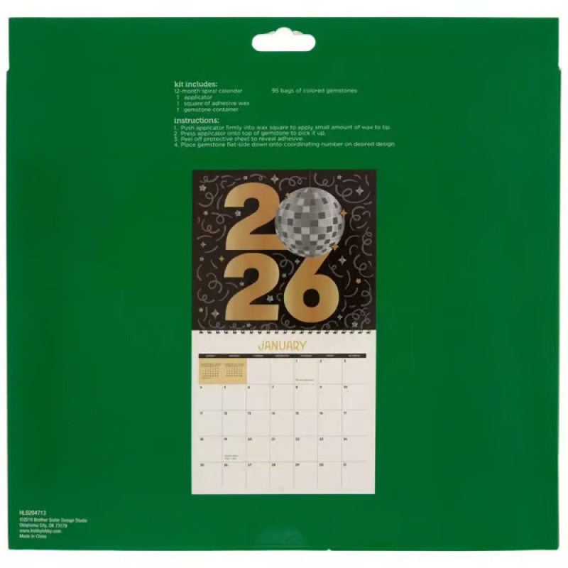 Väggkalender 2026 Diamond Painting - Kreativ Kalender med Diamantmålning