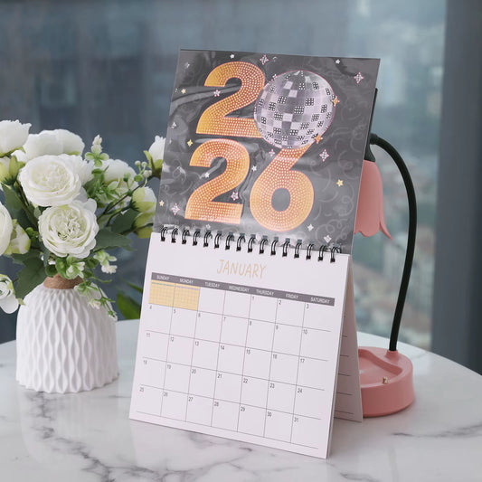Väggkalender 2026 Diamond Painting - Kreativ Kalender med Diamantmålning