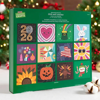 Väggkalender 2026 Diamond Painting - Kreativ Kalender med Diamantmålning