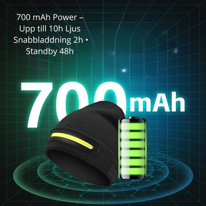 LED-mössa med Inbyggd Lampa - Varm Vintermössa för Utomhusaktiviteter