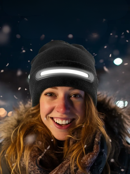 LED-mössa med Inbyggd Lampa - Varm Vintermössa för Utomhusaktiviteter