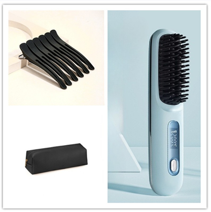 Trådlös Hårborste & Plattång 2-i-1 – Snabb Styling Hemma & På Resa