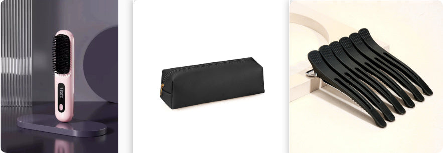 Trådlös Hårborste & Plattång 2-i-1 – Snabb Styling Hemma & På Resa