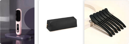 Trådlös Hårborste & Plattång 2-i-1 – Snabb Styling Hemma & På Resa